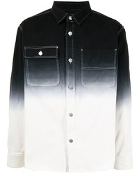 Black and White Ombre Long Sleeve Shirt