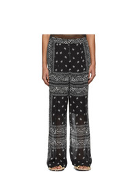 Dion Lee Black And White Paisley Scarf Trousers