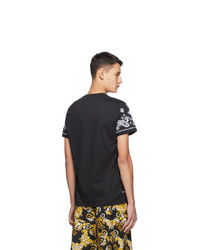 VERSACE JEANS COUTURE Black And White Paisley Loop T Shirt