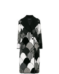 Black and White Patchwork Coat