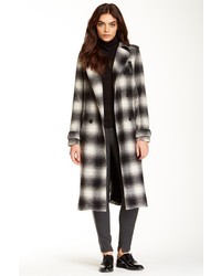 Lucca Couture Plaid Wool Blend Coat