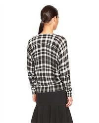 DKNY Plaid Dolman Sleeve Pullover