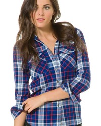 Hurley Girls Wilson Hooded Ls Plaid Button Up