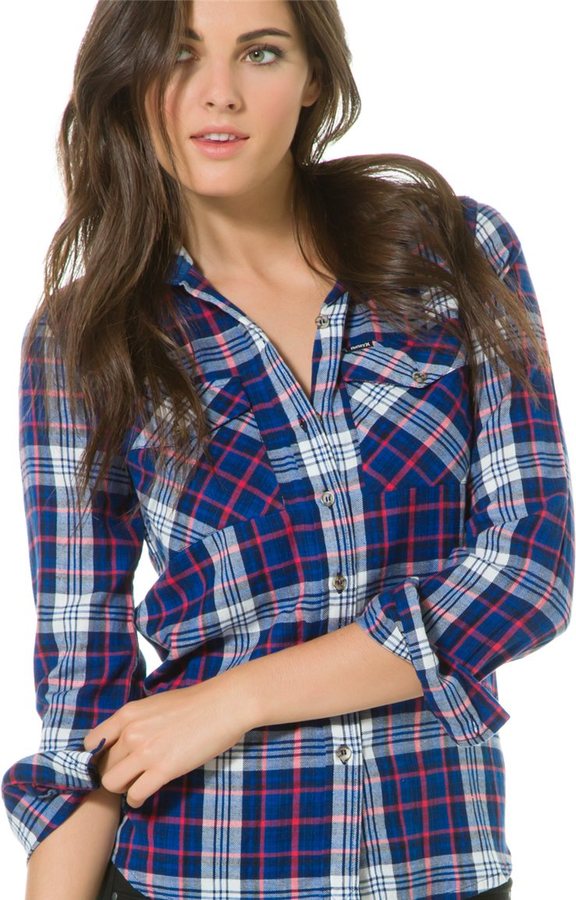 Hurley Girls Wilson Hooded Ls Plaid Button Up, $49 | Swell | Lookastic