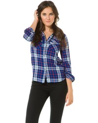 Hurley Girls Wilson Hooded Ls Plaid Button Up