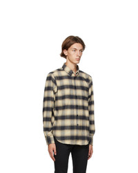 Naked and Famous Denim Black And Beige Easy Shirt