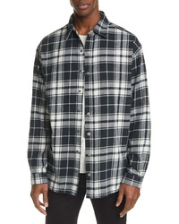 Ksubi By Stereo Oversize Plaid Snap Up Flannel Shirt