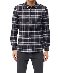 French Connection Whistling Check Flannel Button Up Shirt