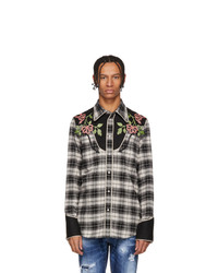 DSQUARED2 Black And Grey Check Western Shirt