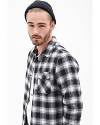Forever 21 Blurred Plaid Flannel Shirt