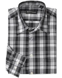 Bullock Jones Grid Plaid Shirt French Front Long Sleeve