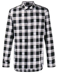 Neil Barrett Embroidered Logo Checkered Shirt