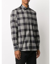 Canali Long Sleeve Check Pattern Shirt