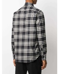 Canali Long Sleeve Check Pattern Shirt