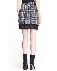 MSGM Plaid Tweed Miniskirt With Contrast Inset