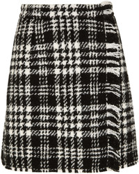 Dolce & Gabbana Plaid Wool Blend Tweed Mini Skirt