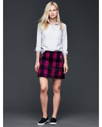 Gap Plaid Zip Mini Skirt