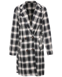 Black and White Plaid Outerwear