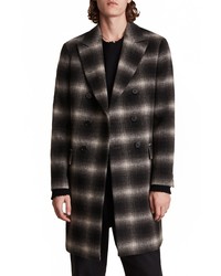 AllSaints Ventry Plaid Double Breasted Coat