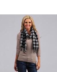 Peach Couture Grey And Black Checkered Scarf
