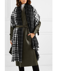 MELT Kalpita Fringed Checked Wool And Quilted Cotton Wrap