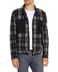 Billy Reid Standard Fit Plaid Button Up Flannel Trucker Jacket