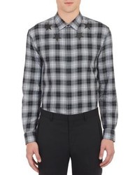 Men's Black and White Plaid Shirts from Barneys New York | Lookastic