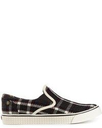 Black and White Plaid Sneakers