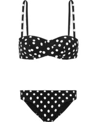 Black and White Polka Dot Bikini Top