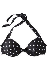 In Mocean Group Mossimo Mix And Match Polka Dot Push Up Swim Top Black Xs