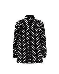 New Look Inspire Black Polka Dot Long Sleeve Shirt