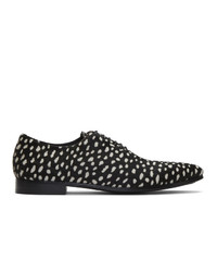 Black and White Polka Dot Canvas Oxford Shoes