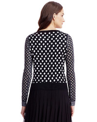 Diane von Furstenberg Astin Embellished Perforated Sweater