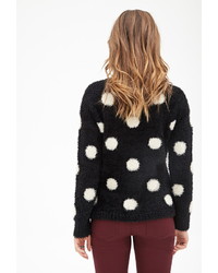 Forever 21 Fuzzy Knit Polka Dot Sweater