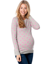 Motherhood Polka Dot Crew Neck Maternity Sweater