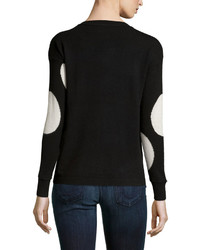 Philosophy Cashmere Cashmere Polka Dot Sweater Blackpure