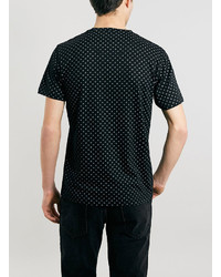 Topman Selected Homme Black Polka Dot T Shirt