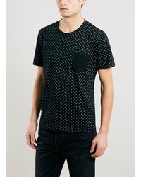 Topman Selected Homme Black Polka Dot T Shirt