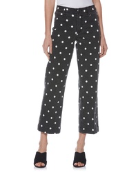 Paige Nellie Polka Dot Clean Front Culotte Jeans