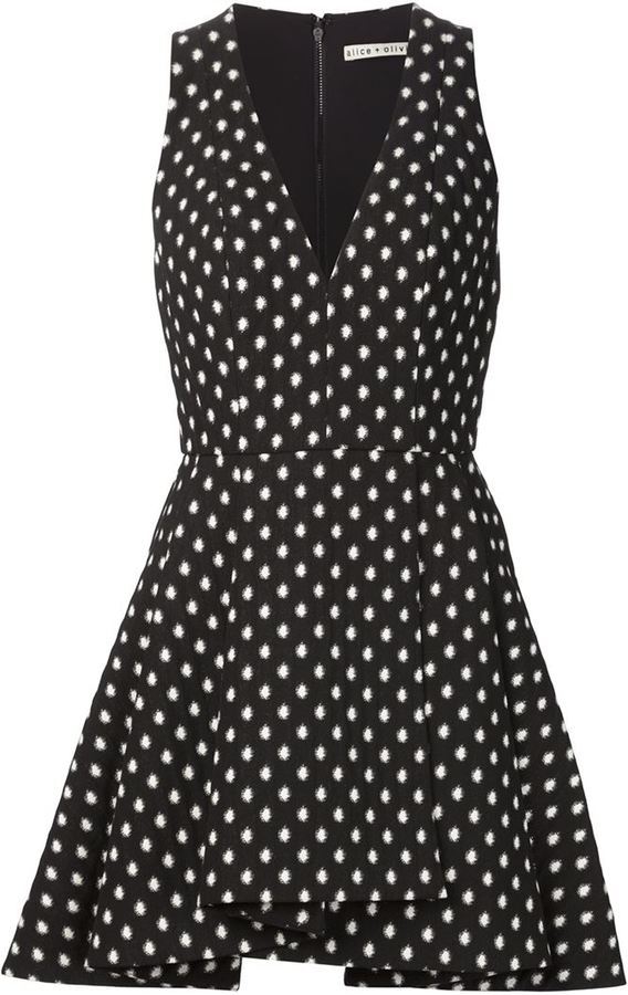 Alice + Olivia Aliceolivia Polka Dot Flared Dress, $365 | farfetch.com ...