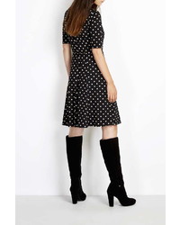 Black Spot Fit And Flare Dress