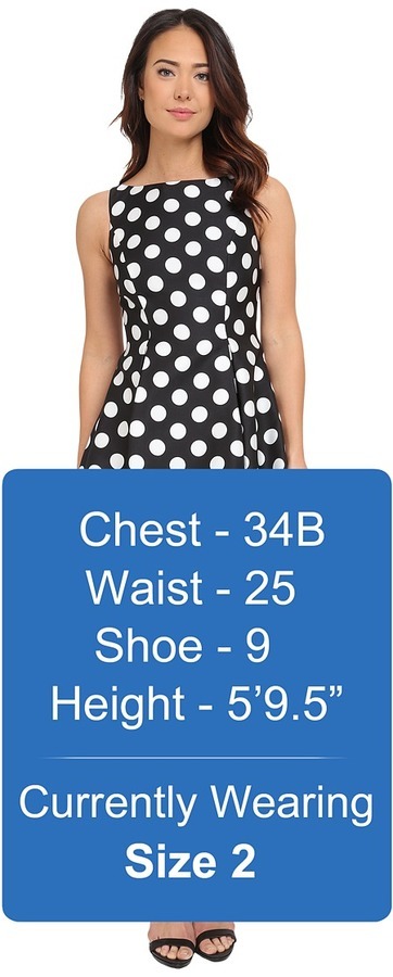 Adrianna Papell Polka Dot Mikado Tea Length Dress 155 Zappos