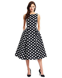 Adrianna Papell Polka Dot Tea Length Dress, $155 | Dillard's | Lookastic