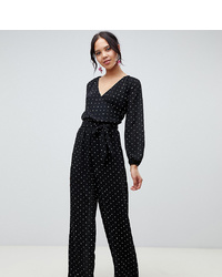 Asos Tall Asos Design Tall Jumpsuit With Wrap In Spot