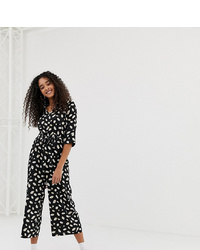 Wednesday's Girl Jumpsuit With Wrap Front In Abstract Print Abstract