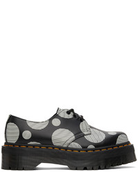Black and White Polka Dot Leather Derby Shoes