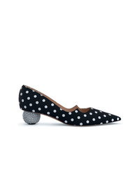 Black and White Polka Dot Leather Pumps