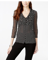 INC International Concepts Printed Ruffled Blouse Only At Macys