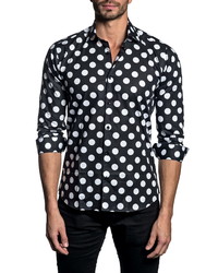Jared Lang Trim Fit Dot Button Up Shirt