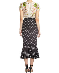 Dolce & Gabbana Polka Dot Flounce Hem Skirt